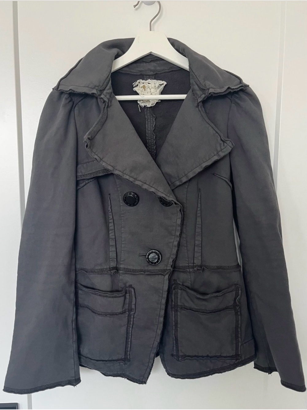 Raw Earth Wild Sky Gray Jacket 100% Organic Cotton Handmade In The USA Women’s S